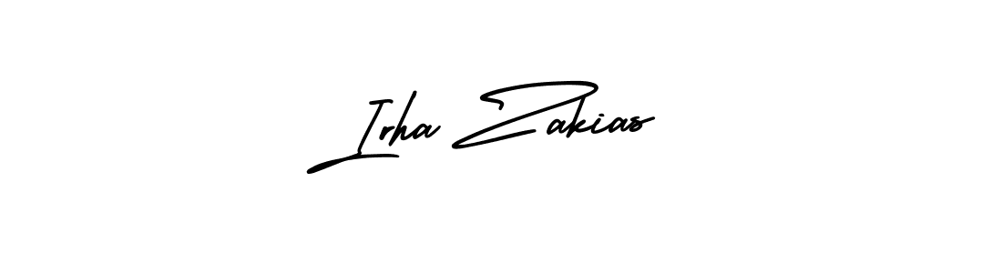 Irha Zakias stylish signature style. Best Handwritten Sign (AmerikaSignatureDemo-Regular) for my name. Handwritten Signature Collection Ideas for my name Irha Zakias. Irha Zakias signature style 3 images and pictures png