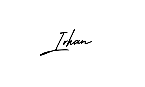 How to make Irhan name signature. Use AmerikaSignatureDemo-Regular style for creating short signs online. This is the latest handwritten sign. Irhan signature style 3 images and pictures png