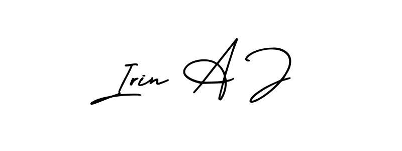 Design your own signature with our free online signature maker. With this signature software, you can create a handwritten (AmerikaSignatureDemo-Regular) signature for name Irin A J. Irin A J signature style 3 images and pictures png