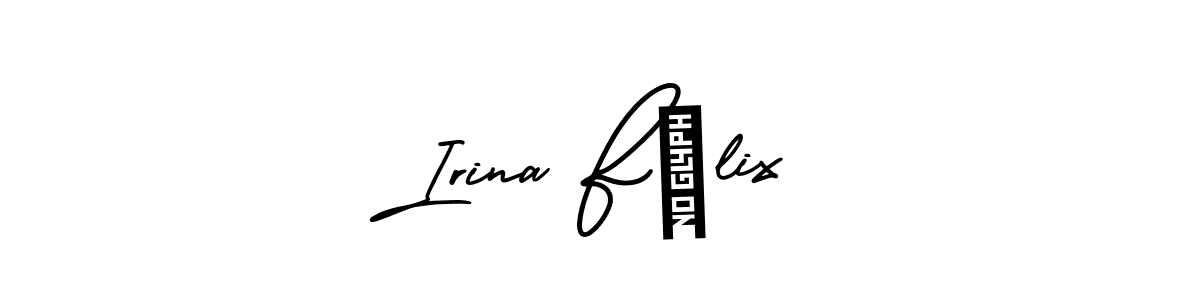 The best way (AmerikaSignatureDemo-Regular) to make a short signature is to pick only two or three words in your name. The name Irina Félix include a total of six letters. For converting this name. Irina Félix signature style 3 images and pictures png