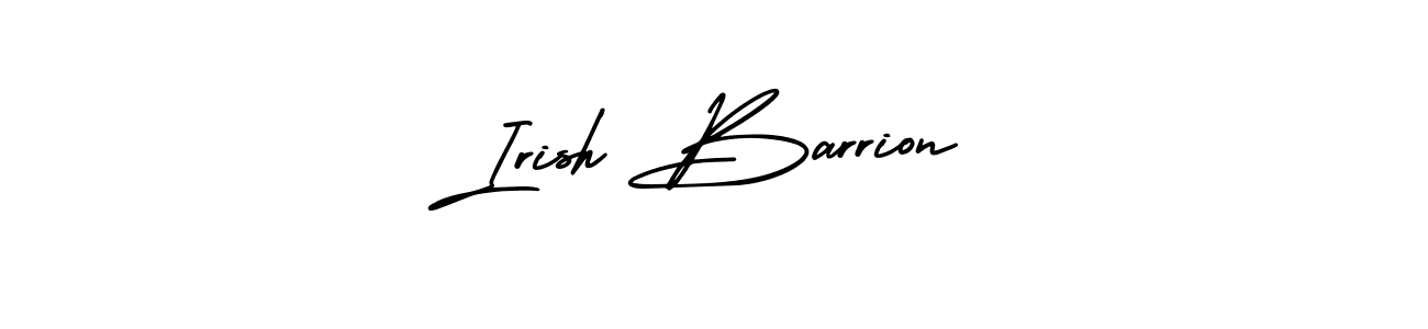 You should practise on your own different ways (AmerikaSignatureDemo-Regular) to write your name (Irish Barrion) in signature. don't let someone else do it for you. Irish Barrion signature style 3 images and pictures png