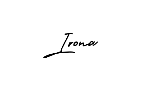 The best way (AmerikaSignatureDemo-Regular) to make a short signature is to pick only two or three words in your name. The name Irona include a total of six letters. For converting this name. Irona signature style 3 images and pictures png
