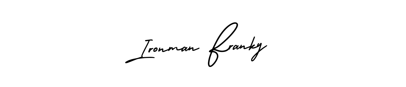 Make a beautiful signature design for name Ironman Franky. With this signature (AmerikaSignatureDemo-Regular) style, you can create a handwritten signature for free. Ironman Franky signature style 3 images and pictures png