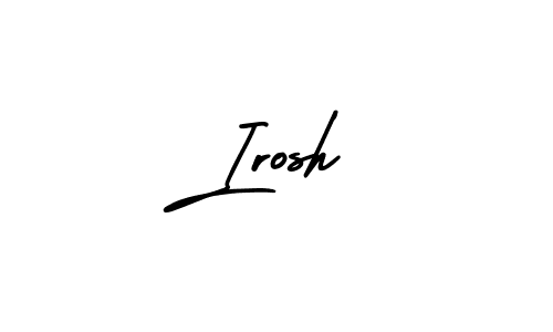 Use a signature maker to create a handwritten signature online. With this signature software, you can design (AmerikaSignatureDemo-Regular) your own signature for name Irosh. Irosh signature style 3 images and pictures png