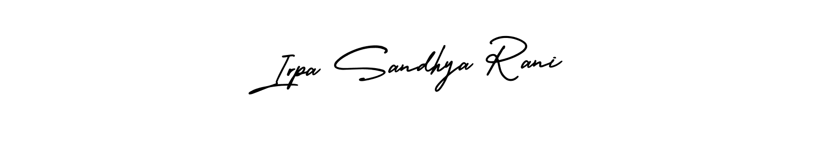 This is the best signature style for the Irpa Sandhya Rani name. Also you like these signature font (AmerikaSignatureDemo-Regular). Mix name signature. Irpa Sandhya Rani signature style 3 images and pictures png