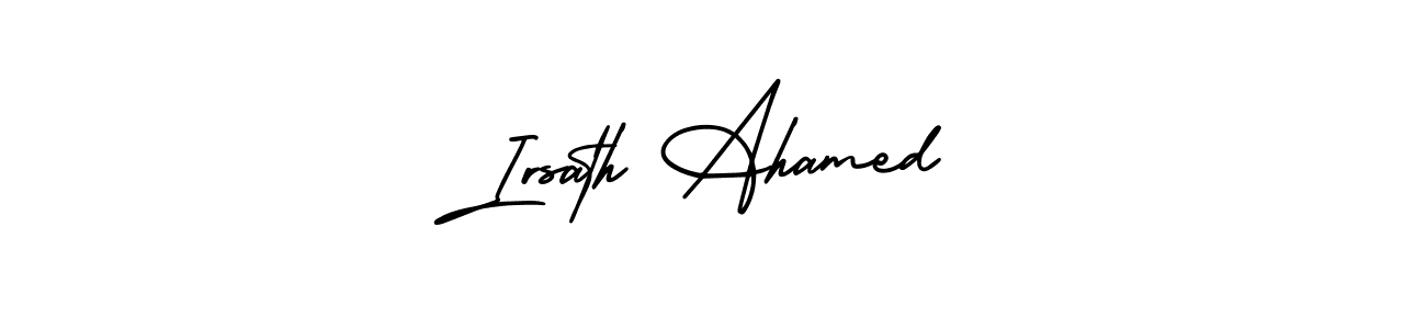 How to make Irsath Ahamed signature? AmerikaSignatureDemo-Regular is a professional autograph style. Create handwritten signature for Irsath Ahamed name. Irsath Ahamed signature style 3 images and pictures png
