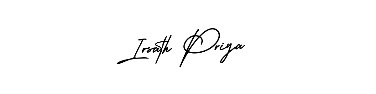 The best way (AmerikaSignatureDemo-Regular) to make a short signature is to pick only two or three words in your name. The name Irsath Priya include a total of six letters. For converting this name. Irsath Priya signature style 3 images and pictures png