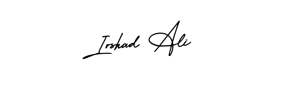 You should practise on your own different ways (AmerikaSignatureDemo-Regular) to write your name (Irshad Ali) in signature. don't let someone else do it for you. Irshad Ali signature style 3 images and pictures png