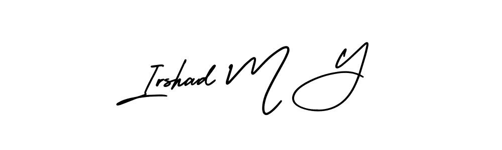 Design your own signature with our free online signature maker. With this signature software, you can create a handwritten (AmerikaSignatureDemo-Regular) signature for name Irshad M Y. Irshad M Y signature style 3 images and pictures png