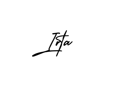 How to make Irta name signature. Use AmerikaSignatureDemo-Regular style for creating short signs online. This is the latest handwritten sign. Irta signature style 3 images and pictures png