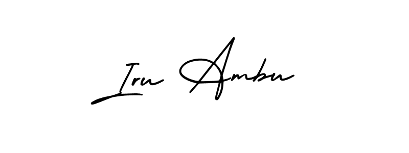 Iru Ambu stylish signature style. Best Handwritten Sign (AmerikaSignatureDemo-Regular) for my name. Handwritten Signature Collection Ideas for my name Iru Ambu. Iru Ambu signature style 3 images and pictures png