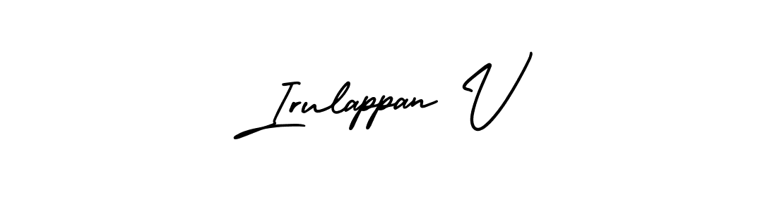 Make a beautiful signature design for name Irulappan V. With this signature (AmerikaSignatureDemo-Regular) style, you can create a handwritten signature for free. Irulappan V signature style 3 images and pictures png