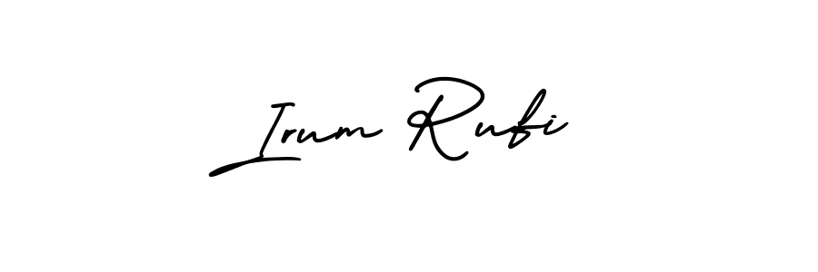 How to make Irum Rufi name signature. Use AmerikaSignatureDemo-Regular style for creating short signs online. This is the latest handwritten sign. Irum Rufi signature style 3 images and pictures png