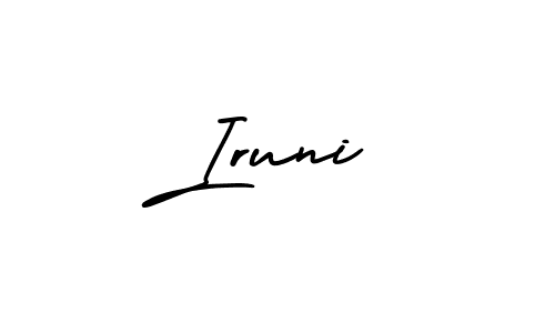 Use a signature maker to create a handwritten signature online. With this signature software, you can design (AmerikaSignatureDemo-Regular) your own signature for name Iruni. Iruni signature style 3 images and pictures png