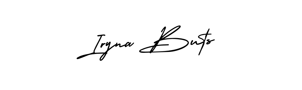 The best way (AmerikaSignatureDemo-Regular) to make a short signature is to pick only two or three words in your name. The name Iryna Buts include a total of six letters. For converting this name. Iryna Buts signature style 3 images and pictures png