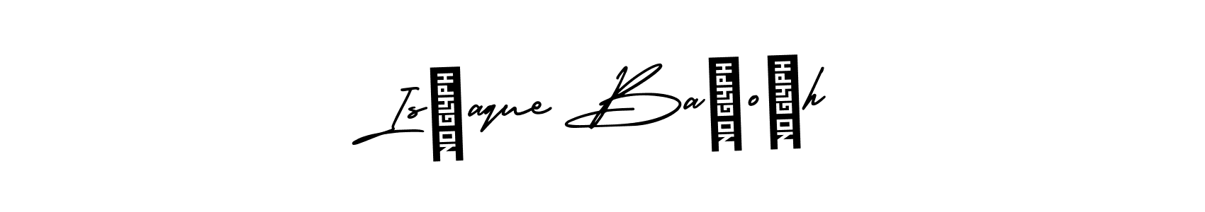 You should practise on your own different ways (AmerikaSignatureDemo-Regular) to write your name (Isحaque Baلoچh) in signature. don't let someone else do it for you. Isحaque Baلoچh signature style 3 images and pictures png