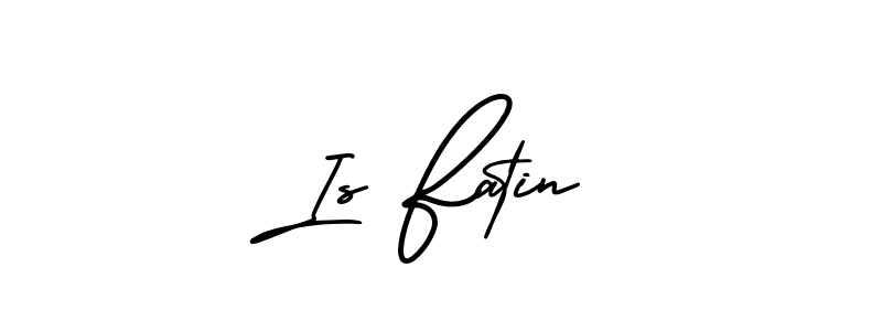 Design your own signature with our free online signature maker. With this signature software, you can create a handwritten (AmerikaSignatureDemo-Regular) signature for name Is Fatin. Is Fatin signature style 3 images and pictures png