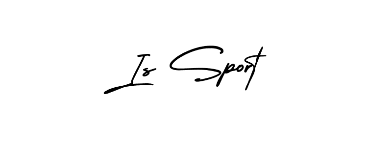 You should practise on your own different ways (AmerikaSignatureDemo-Regular) to write your name (Is Sport) in signature. don't let someone else do it for you. Is Sport signature style 3 images and pictures png