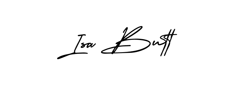 The best way (AmerikaSignatureDemo-Regular) to make a short signature is to pick only two or three words in your name. The name Isa Butt include a total of six letters. For converting this name. Isa Butt signature style 3 images and pictures png