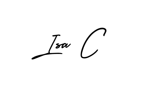 How to make Isa C name signature. Use AmerikaSignatureDemo-Regular style for creating short signs online. This is the latest handwritten sign. Isa C signature style 3 images and pictures png