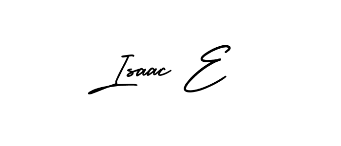 How to make Isaac E name signature. Use AmerikaSignatureDemo-Regular style for creating short signs online. This is the latest handwritten sign. Isaac E signature style 3 images and pictures png