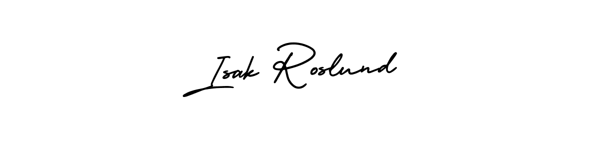 Isak Roslund stylish signature style. Best Handwritten Sign (AmerikaSignatureDemo-Regular) for my name. Handwritten Signature Collection Ideas for my name Isak Roslund. Isak Roslund signature style 3 images and pictures png