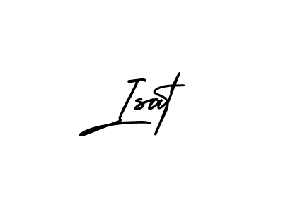 The best way (AmerikaSignatureDemo-Regular) to make a short signature is to pick only two or three words in your name. The name Isat include a total of six letters. For converting this name. Isat signature style 3 images and pictures png