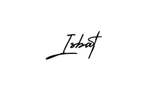Use a signature maker to create a handwritten signature online. With this signature software, you can design (AmerikaSignatureDemo-Regular) your own signature for name Isbat. Isbat signature style 3 images and pictures png