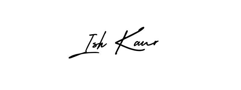 Ish Kaur stylish signature style. Best Handwritten Sign (AmerikaSignatureDemo-Regular) for my name. Handwritten Signature Collection Ideas for my name Ish Kaur. Ish Kaur signature style 3 images and pictures png