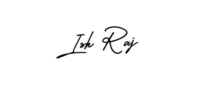 The best way (AmerikaSignatureDemo-Regular) to make a short signature is to pick only two or three words in your name. The name Ish Raj include a total of six letters. For converting this name. Ish Raj signature style 3 images and pictures png