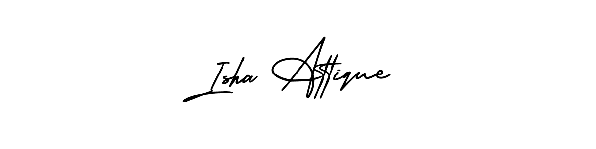 Isha Attique stylish signature style. Best Handwritten Sign (AmerikaSignatureDemo-Regular) for my name. Handwritten Signature Collection Ideas for my name Isha Attique. Isha Attique signature style 3 images and pictures png