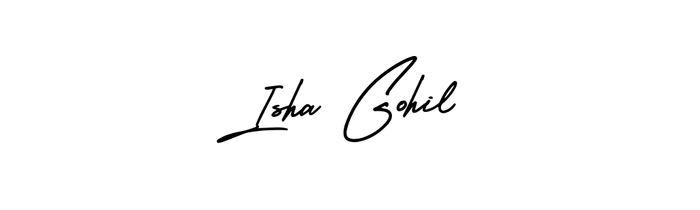 Design your own signature with our free online signature maker. With this signature software, you can create a handwritten (AmerikaSignatureDemo-Regular) signature for name Isha Gohil. Isha Gohil signature style 3 images and pictures png