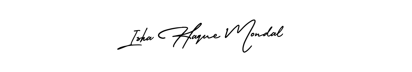 This is the best signature style for the Isha Haque Mondal name. Also you like these signature font (AmerikaSignatureDemo-Regular). Mix name signature. Isha Haque Mondal signature style 3 images and pictures png