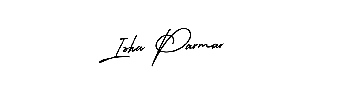 The best way (AmerikaSignatureDemo-Regular) to make a short signature is to pick only two or three words in your name. The name Isha Parmar include a total of six letters. For converting this name. Isha Parmar signature style 3 images and pictures png