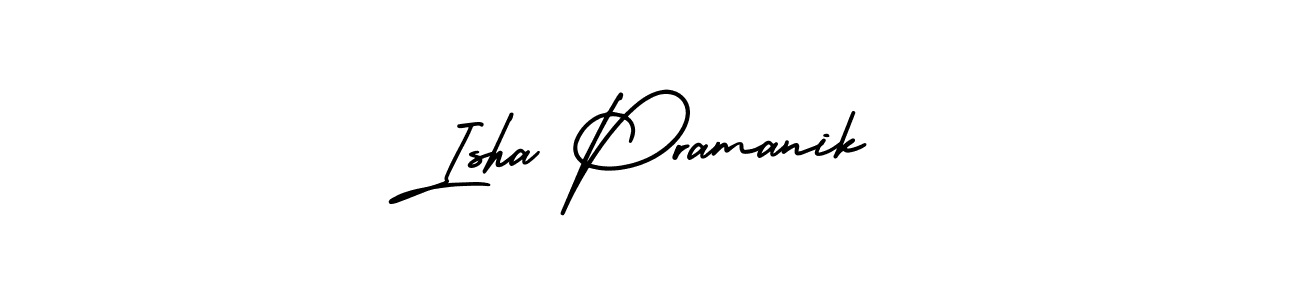 How to make Isha Pramanik name signature. Use AmerikaSignatureDemo-Regular style for creating short signs online. This is the latest handwritten sign. Isha Pramanik signature style 3 images and pictures png