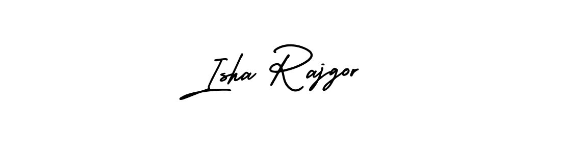 How to make Isha Rajgor name signature. Use AmerikaSignatureDemo-Regular style for creating short signs online. This is the latest handwritten sign. Isha Rajgor signature style 3 images and pictures png