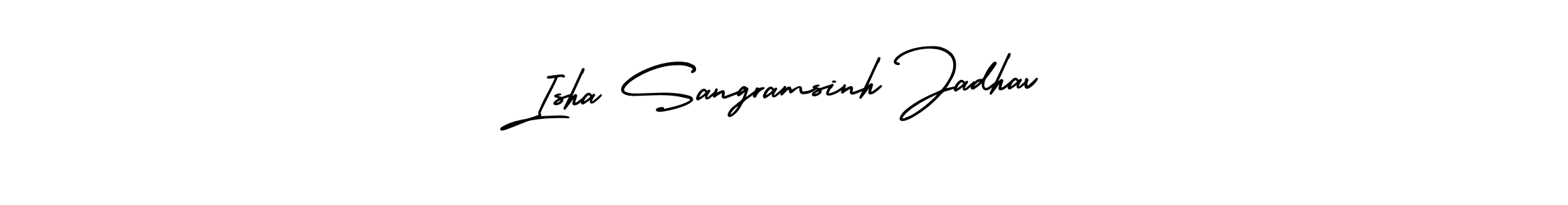 Design your own signature with our free online signature maker. With this signature software, you can create a handwritten (AmerikaSignatureDemo-Regular) signature for name Isha Sangramsinh Jadhav. Isha Sangramsinh Jadhav signature style 3 images and pictures png