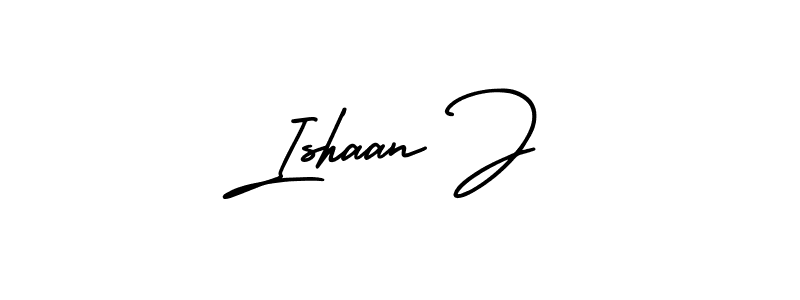 Use a signature maker to create a handwritten signature online. With this signature software, you can design (AmerikaSignatureDemo-Regular) your own signature for name Ishaan J. Ishaan J signature style 3 images and pictures png