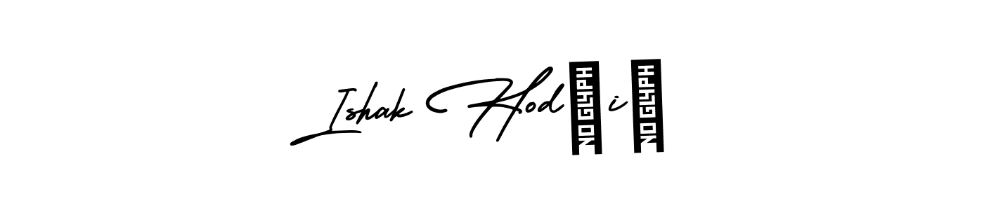 The best way (AmerikaSignatureDemo-Regular) to make a short signature is to pick only two or three words in your name. The name Ishak Hodžić include a total of six letters. For converting this name. Ishak Hodžić signature style 3 images and pictures png