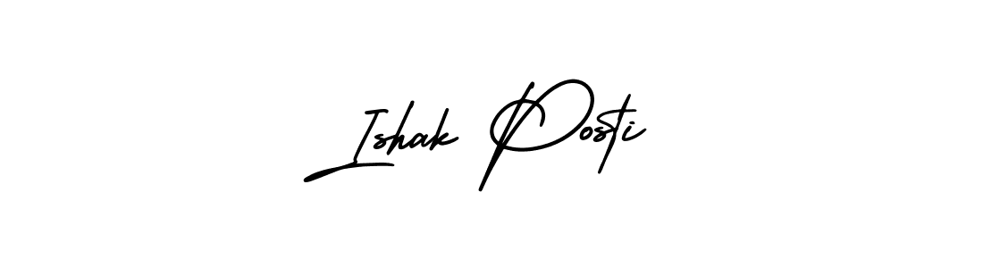 Use a signature maker to create a handwritten signature online. With this signature software, you can design (AmerikaSignatureDemo-Regular) your own signature for name Ishak Posti. Ishak Posti signature style 3 images and pictures png