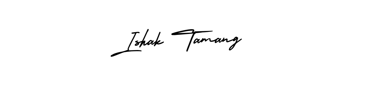 How to make Ishak Tamang signature? AmerikaSignatureDemo-Regular is a professional autograph style. Create handwritten signature for Ishak Tamang name. Ishak Tamang signature style 3 images and pictures png