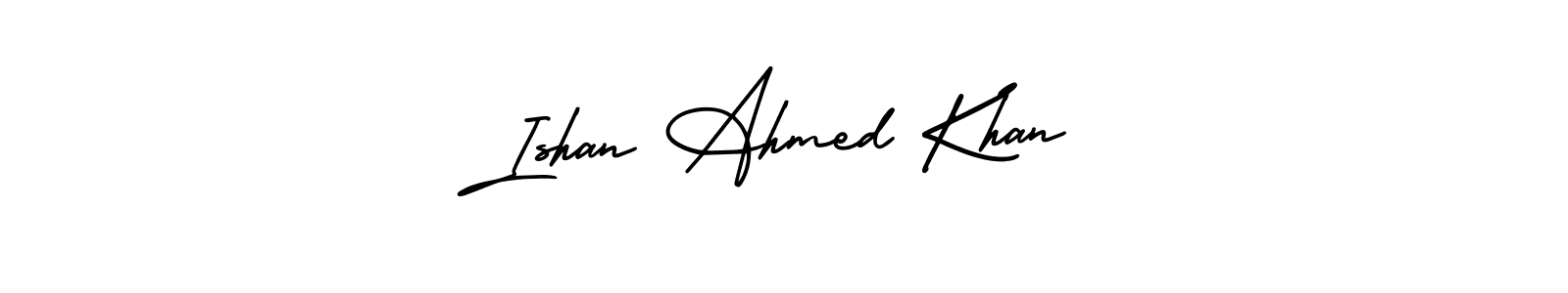 How to Draw Ishan Ahmed Khan signature style? AmerikaSignatureDemo-Regular is a latest design signature styles for name Ishan Ahmed Khan. Ishan Ahmed Khan signature style 3 images and pictures png