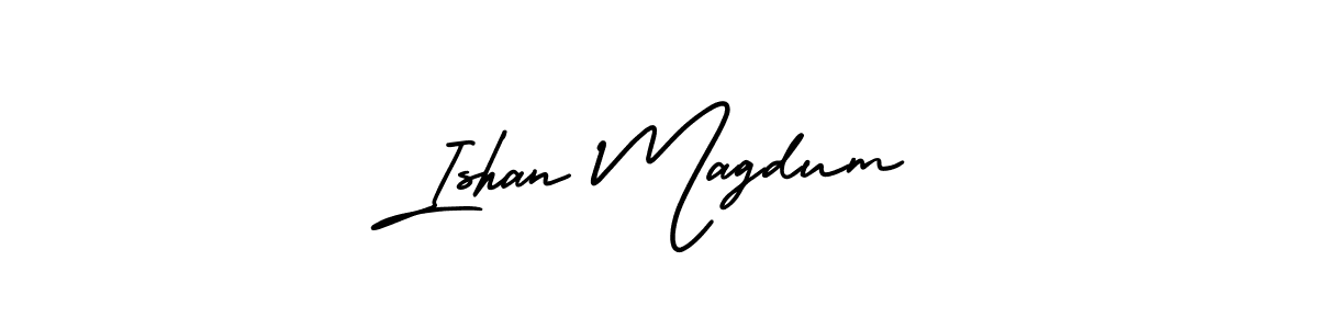 AmerikaSignatureDemo-Regular is a professional signature style that is perfect for those who want to add a touch of class to their signature. It is also a great choice for those who want to make their signature more unique. Get Ishan Magdum name to fancy signature for free. Ishan Magdum signature style 3 images and pictures png