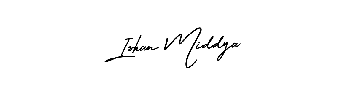 How to Draw Ishan Middya signature style? AmerikaSignatureDemo-Regular is a latest design signature styles for name Ishan Middya. Ishan Middya signature style 3 images and pictures png