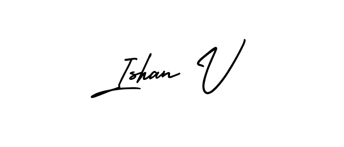 Design your own signature with our free online signature maker. With this signature software, you can create a handwritten (AmerikaSignatureDemo-Regular) signature for name Ishan V. Ishan V signature style 3 images and pictures png