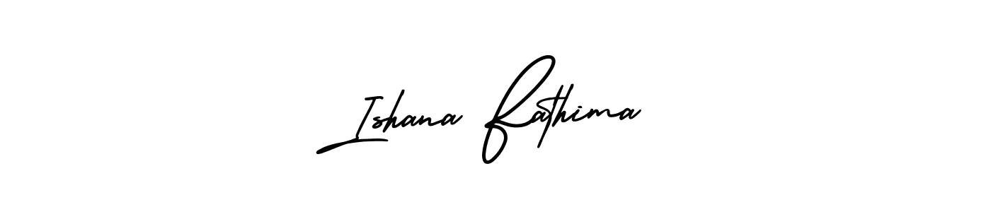 Make a short Ishana Fathima signature style. Manage your documents anywhere anytime using AmerikaSignatureDemo-Regular. Create and add eSignatures, submit forms, share and send files easily. Ishana Fathima signature style 3 images and pictures png