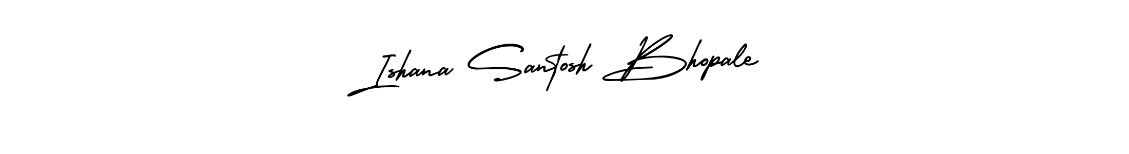 if you are searching for the best signature style for your name Ishana Santosh Bhopale. so please give up your signature search. here we have designed multiple signature styles  using AmerikaSignatureDemo-Regular. Ishana Santosh Bhopale signature style 3 images and pictures png