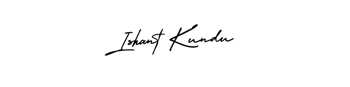The best way (AmerikaSignatureDemo-Regular) to make a short signature is to pick only two or three words in your name. The name Ishant Kundu include a total of six letters. For converting this name. Ishant Kundu signature style 3 images and pictures png