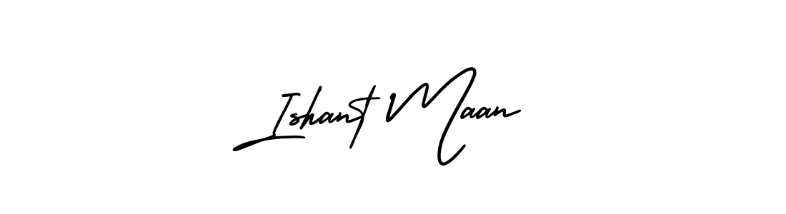 This is the best signature style for the Ishant Maan name. Also you like these signature font (AmerikaSignatureDemo-Regular). Mix name signature. Ishant Maan signature style 3 images and pictures png