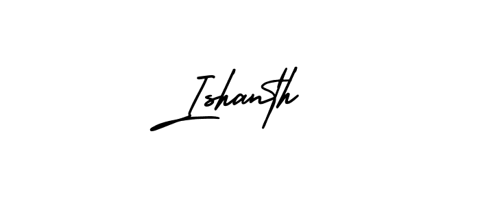 Ishanth stylish signature style. Best Handwritten Sign (AmerikaSignatureDemo-Regular) for my name. Handwritten Signature Collection Ideas for my name Ishanth. Ishanth signature style 3 images and pictures png
